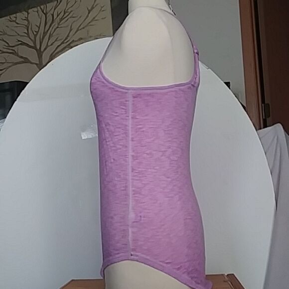 SO Brand Tank Top Racer Back Heathered Purple Burn Out - Picture 4 of 11